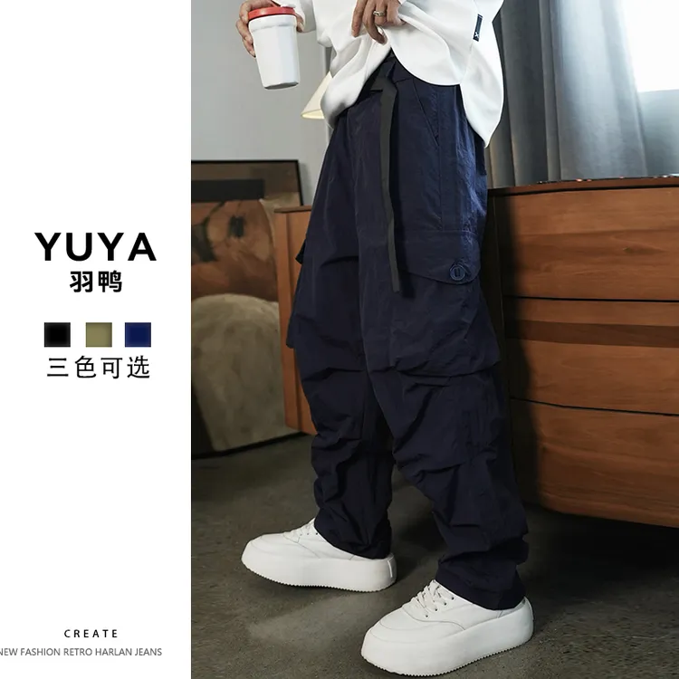 男士工装裤夏季速干裤宽松版型工装风大口袋休闲裤男生裤子长裤男
