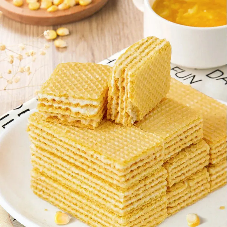  【发50包】夹心威化饼干粗粮 玉米味威化饼干无添加蔗糖