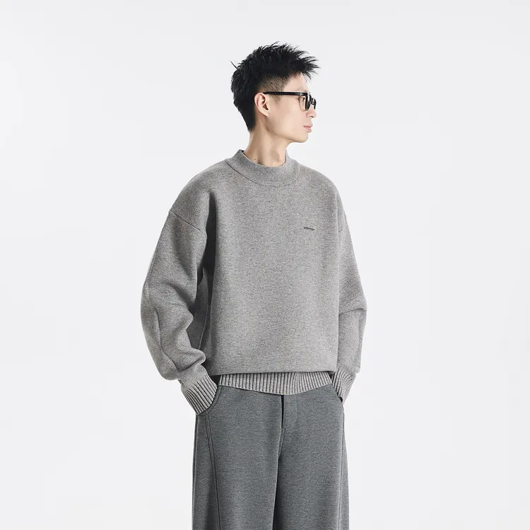 GCCDUPE77『融雪』秋冬28 支色纺重磅加厚套头圆领休闲针织毛衣