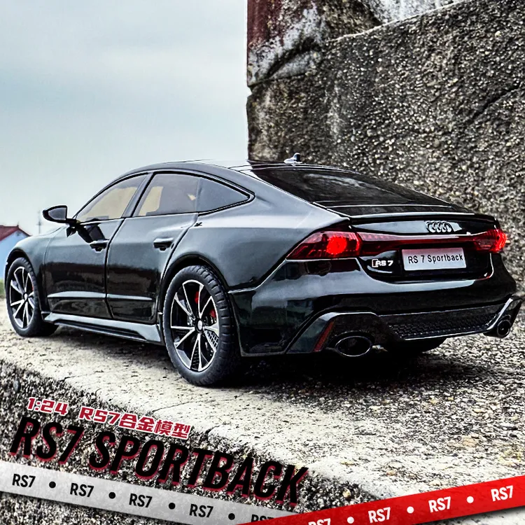 奥迪RS7合金车模仿真1:24轿车男孩金属玩具仿真汽车模型收藏摆件