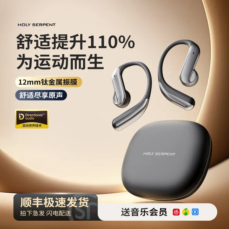 蛇圣天琴蓝牙耳机2025新款挂耳式无线运动跑步开放式耳机无感佩戴