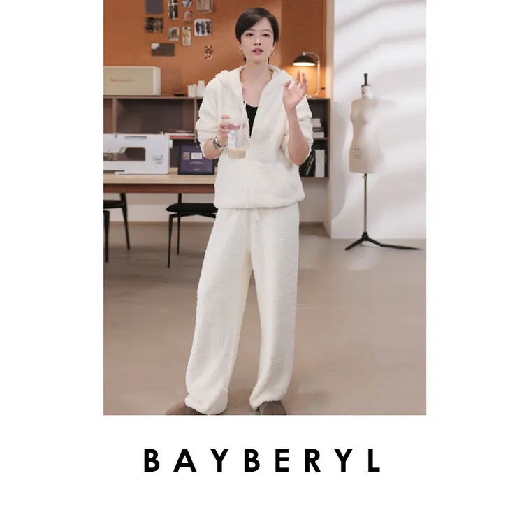 CC09-BAYBERYL老贝暖绵绵*家居套连帽柔松紧裤秋针织衫ZZS5F2425