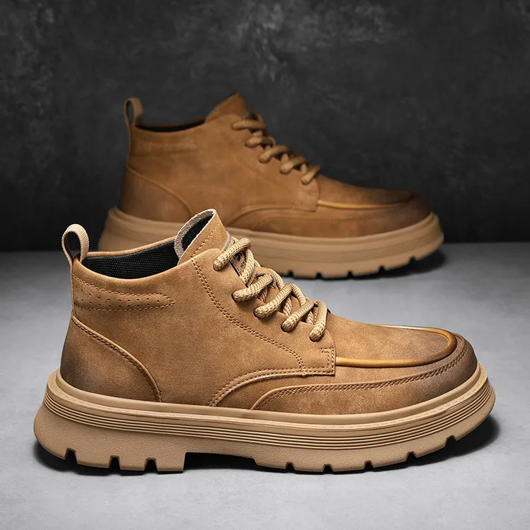 秋冬季马丁靴男2025新款厚底男鞋英伦百搭男士短靴工装鞋子男潮鞋