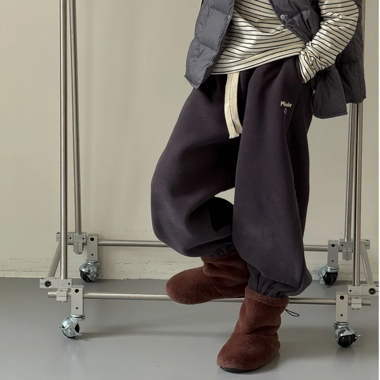 长裤休闲裤冬季松紧带加绒一体绒卫裤