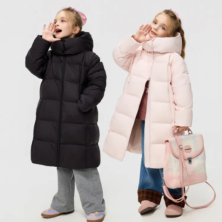 长款过膝女童羽绒服2025新款90白鸭绒中大童加厚保暖冬季洋气外套