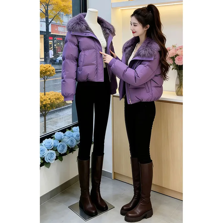 兹伊翰【紫气东来】2025冬季新款高级感轻奢风可拆卸毛领设计感棉服