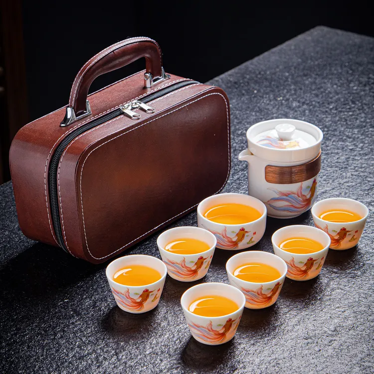 旅行茶具小套装户外便携式一壶六杯旅游露营快客杯旅行套装茶具