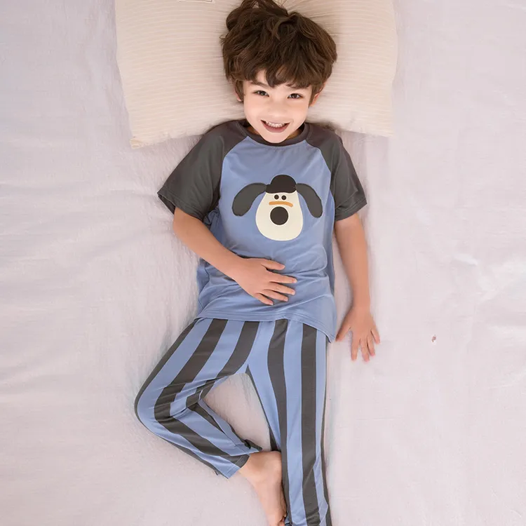 男童莫代尔睡衣儿童春夏季薄款2025新款空调服儿童冰丝家居服套装