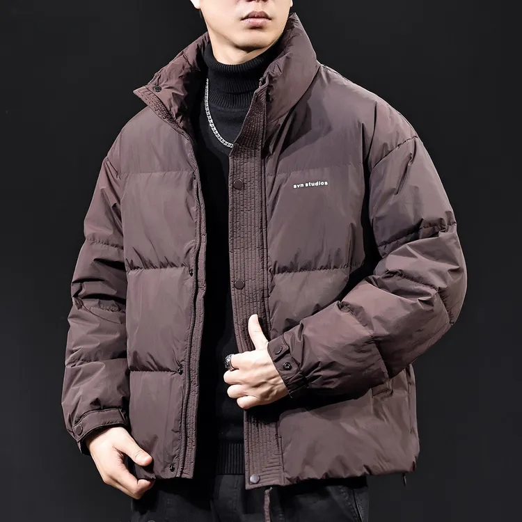 白鸭绒立领羽绒服男秋冬季新款保暖轻薄休闲外套美式高端衣服