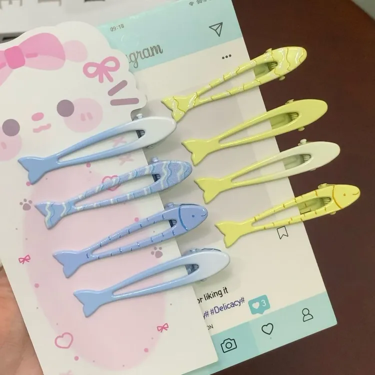 可爱卡通奶油系小鱼发夹甜美小清新少女碎发鸭嘴夹夏日百搭发卡