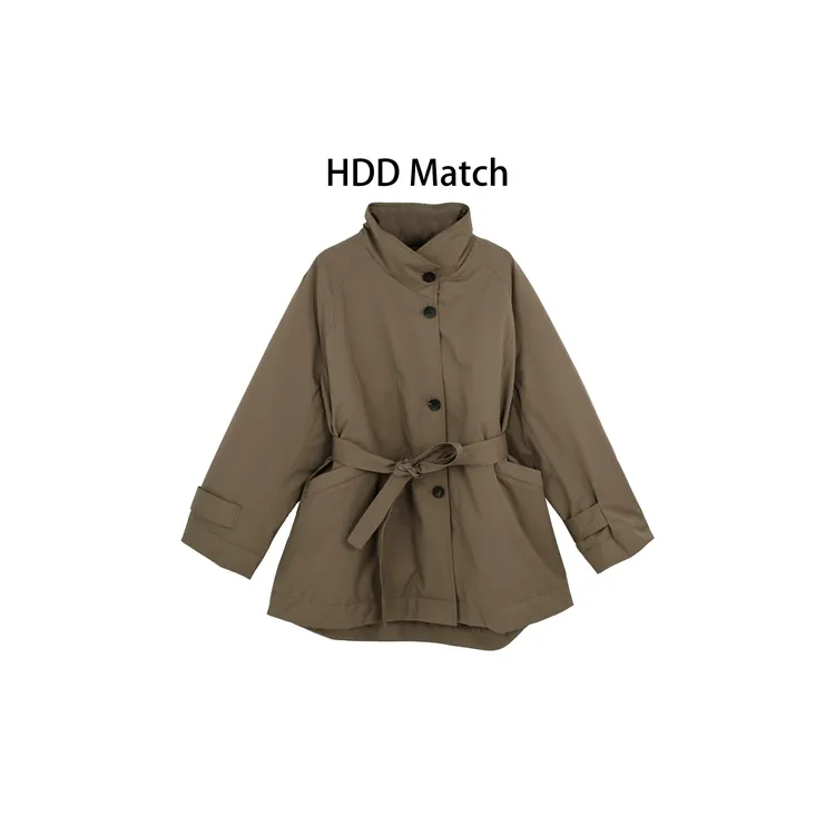 HDD- "自由温度" 90白鸭绒 冬季中长款韩版宽松风衣羽绒服 Y9588 