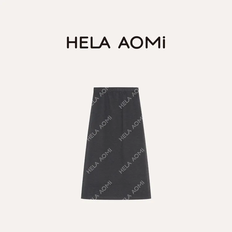 HELA AOMI “羽绒半裙”绵羊毛桑蚕丝醋纤法式高腰半裙CY5CB71629