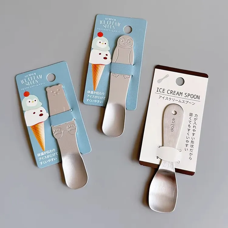 TAIDAMI日本热感传递铝制冰淇淋勺雪糕勺甜品勺果冻勺咖啡搅拌勺