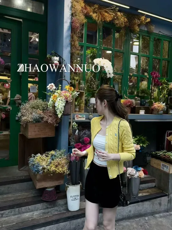 ZHAO WANNUO 丨 R*L修身版绞花肌理编结棉质针织开衫NC0882