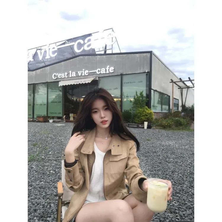 尹千金J【曼城旧事】美式复古短款夹克外套女春秋W257319