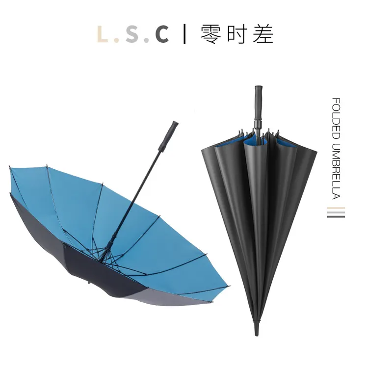 零时差超大号加固加厚自动晴雨两用抗暴风雨长柄雨伞加粗加固多人