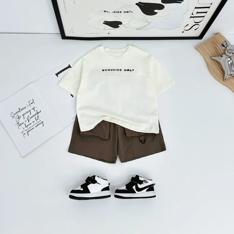 儿童套装夏季2025新款男童短袖两件套洋气潮BQ25760Z悠悠童话童装