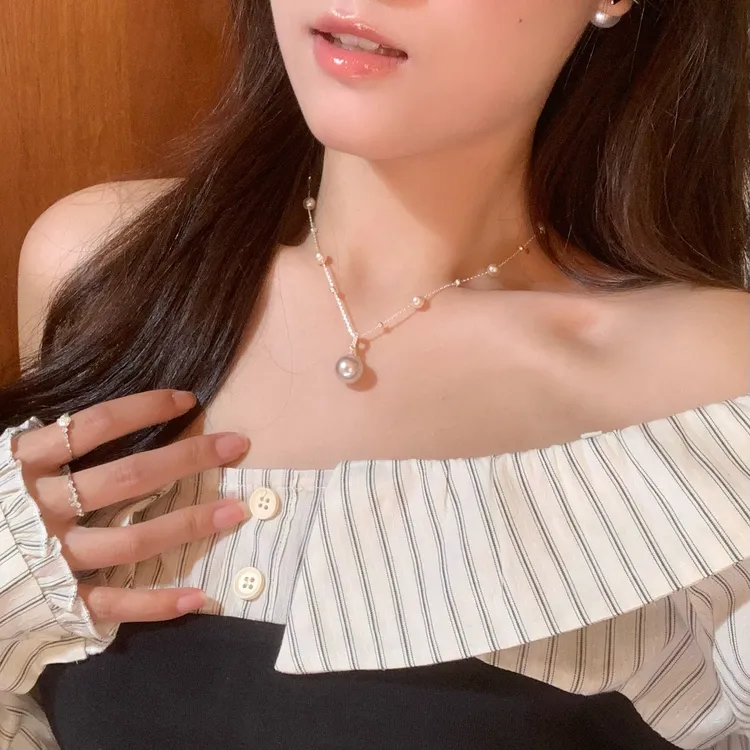 铜合金仿珍珠项链 Al6513细闪项链满天星锁骨链时尚百搭