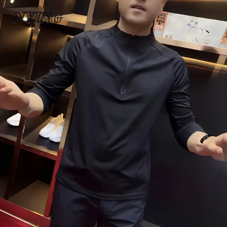 NYING卫衣男2024年秋冬季新款时尚休闲半拉链户外百搭休闲卫衣男