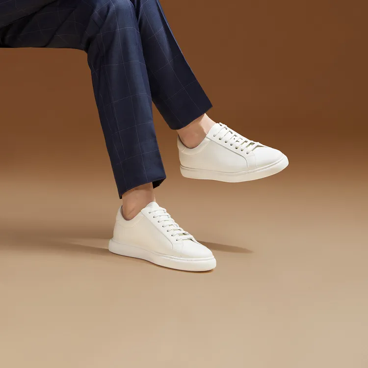 ThomWills小白鞋男西装真皮运动男士休闲白色板鞋四季男款户外夏