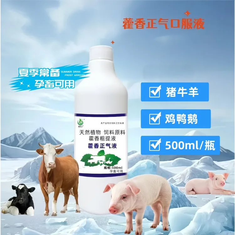 藿香正气液畜禽通用猪牛羊防中暑兽用口服液猪鸡鸭鹅冰爽清凉