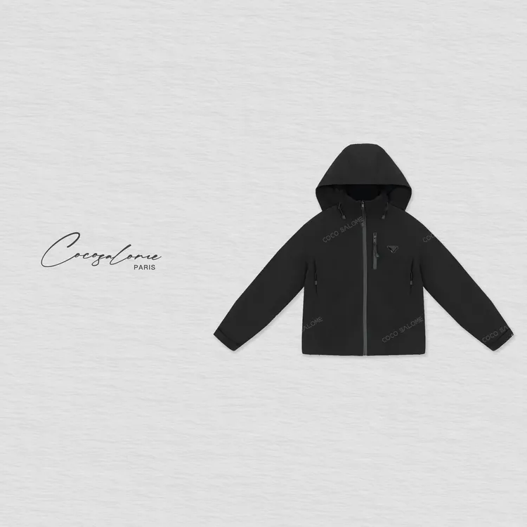 韩彬彬"黑三角上衣"静奢风户外三防简约女装连帽风衣外套183N-2