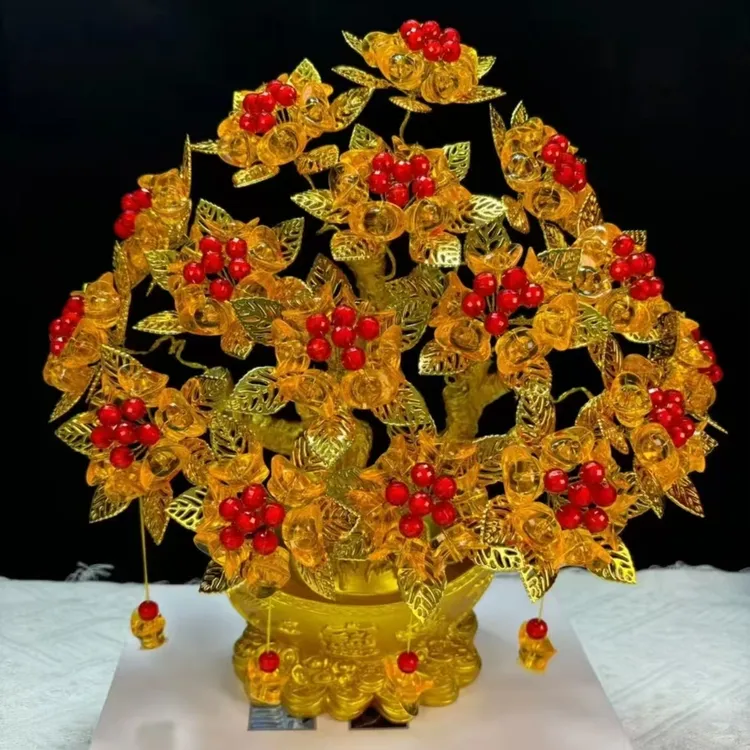 【班班精选【千面珠+金叶元宝版】金玉满堂精美礼品摆件手工DIY材料
