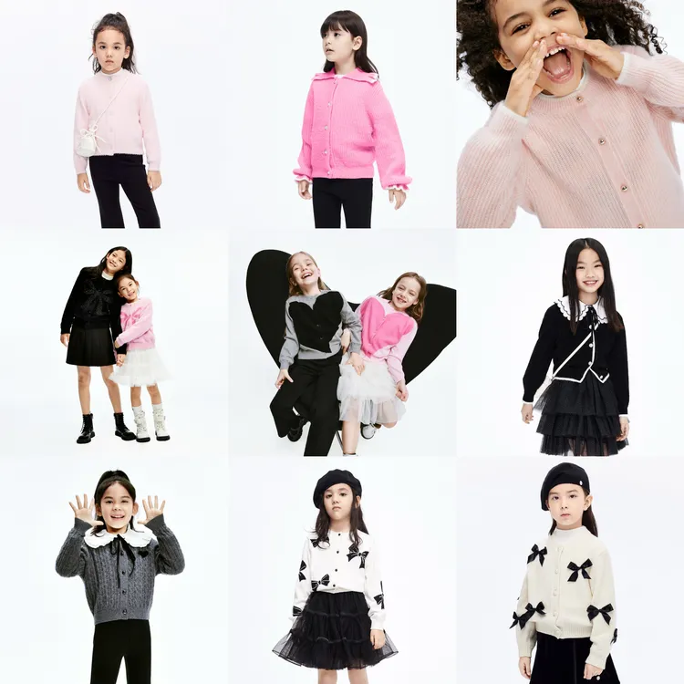 【开衫外套 同价双11】littlemoco童装新款女童羽毛纱毛绒针织合集