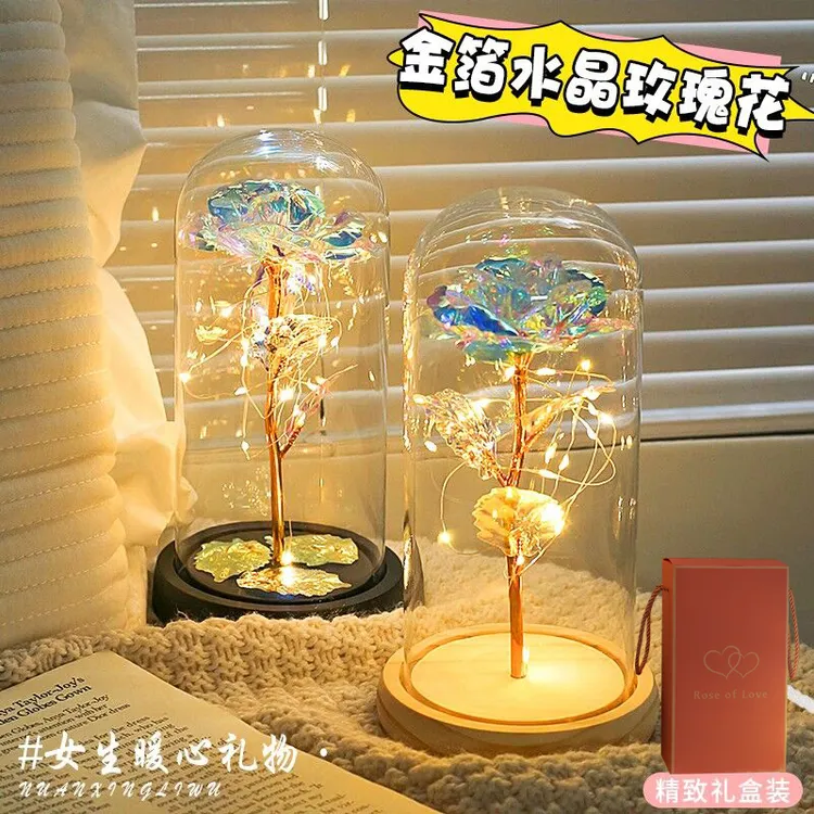 永生花玫瑰花束小夜灯生日礼物女生闺蜜女友治愈高级感圣诞节礼物