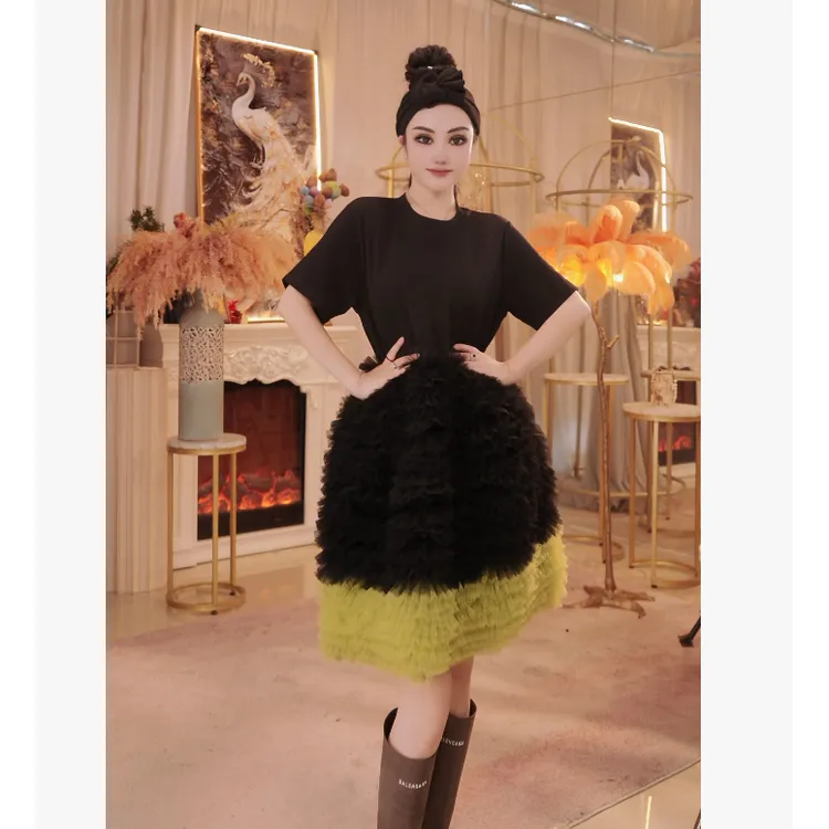 【星姐推荐】星原创高级定制【千层】设计师夏季轻奢名媛连衣裙