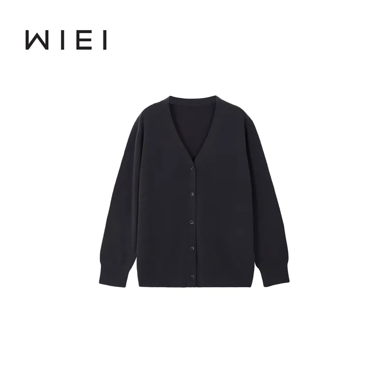 《WI EI》方程式开衫* 简约 V领 100绵羊毛 大开衫外套 7A241