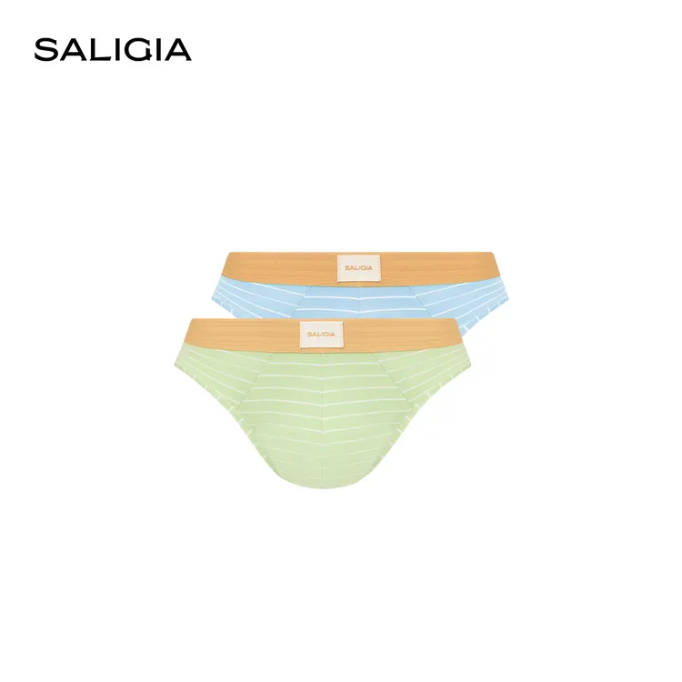 【新品】SALIGIA麦田远望双色横条纹轻柔亲肤织物男士三角内裤