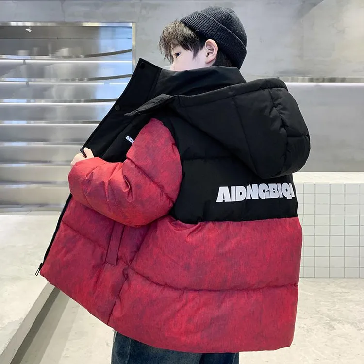 儿童装男童冬装棉衣2024新款蛇年大童红色年服羽绒棉服男孩冬季潮