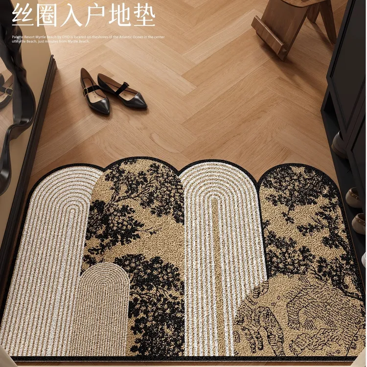 法式中古风轻奢高级感门丝圈2025地垫入户门垫2025新款