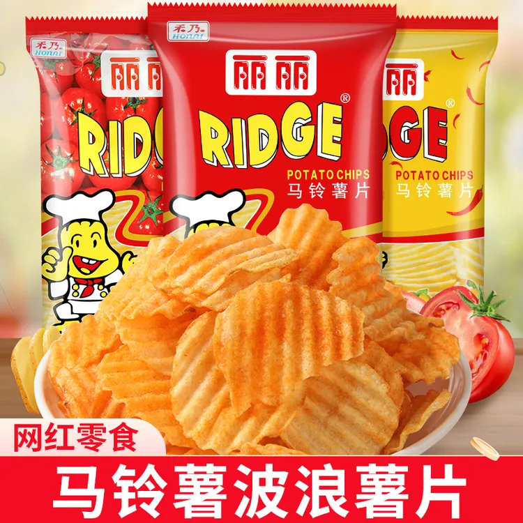 丽丽薯片波浪型土豆片番茄海苔香葱味薯片膨化小吃休闲网红零食
