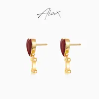 AIAX  流光风 简约经典设计师轻奢复古爱心蛇年红色耳环TSL1357