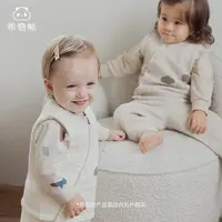 乖奇熊宝宝三层夹丝棉马甲外套秋冬季保暖上衣服婴儿背心坎肩马夹