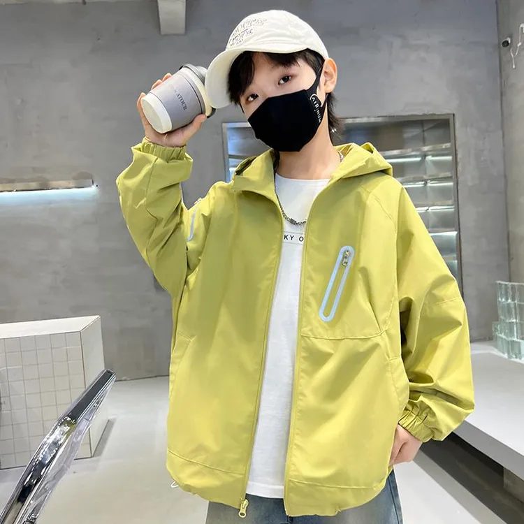 男童外套2025新款冲锋衣秋装大儿童户外春季连帽风衣夹克春秋款潮