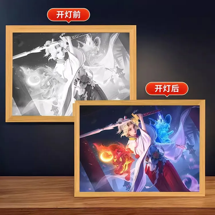 【王者荣耀】客厅发光画高级装饰画电竞挂画卧室轻奢摆件纪念画正版