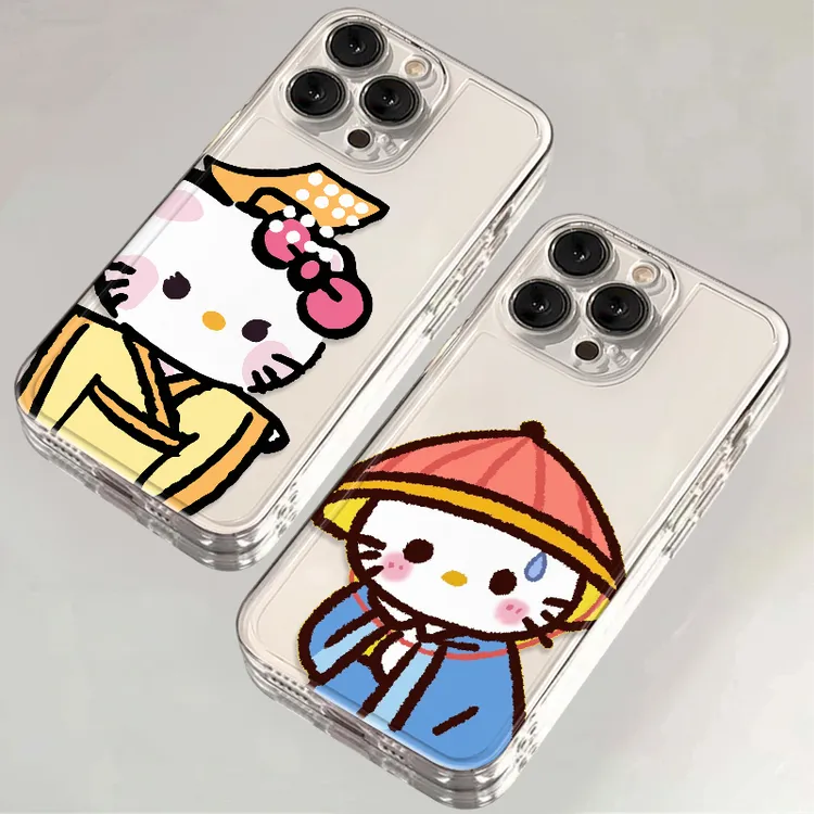 雅天立搞怪情侣凯蒂适用iPhone16/15苹果17手机壳华为vivoppo小米