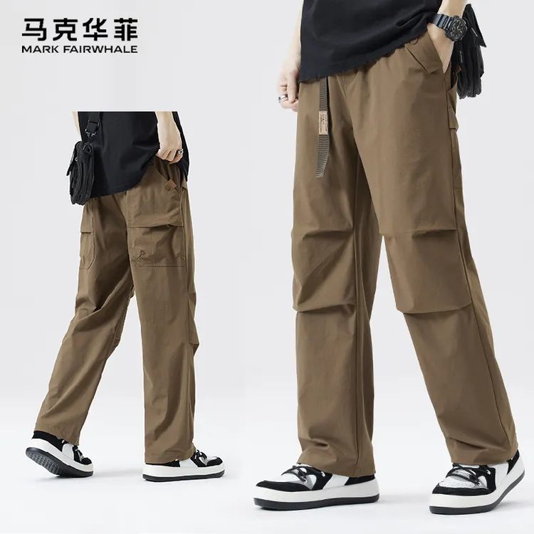 马克华菲2025秋季新款休闲裤男宽松直筒户外美式潮牌复古工装长裤