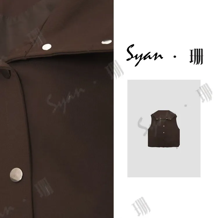 Syan【独家记忆】极简风宽松型暗扣常规款马夹休闲女装马甲