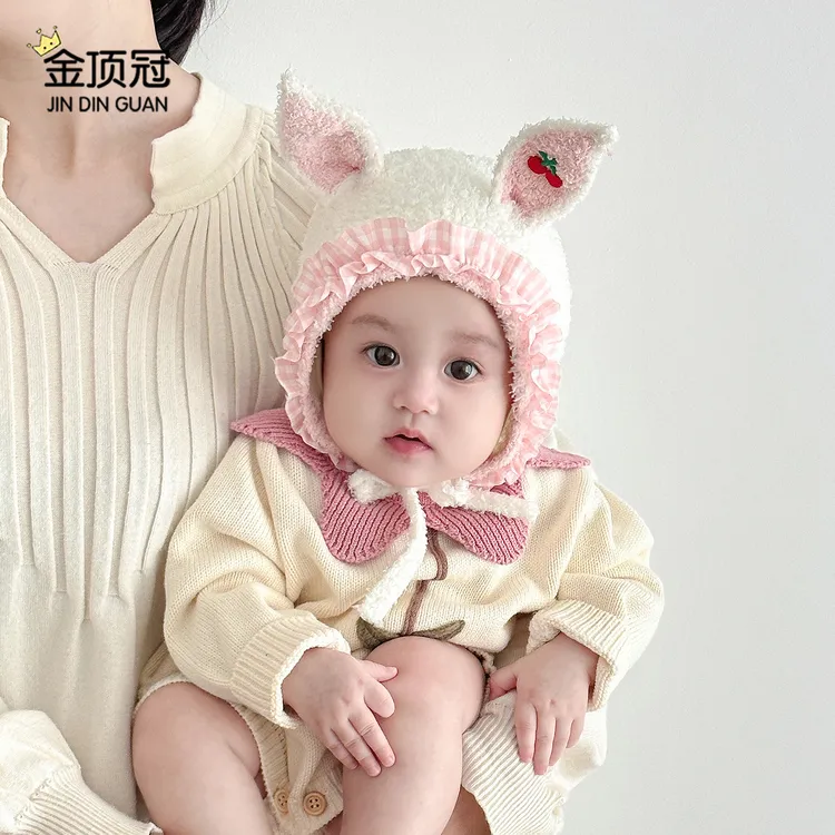 婴儿帽子冬季超萌卡通小月龄护耳帽新生儿儿童宝宝保暖防风毛绒帽