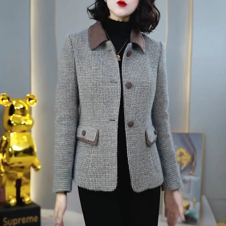 中年妈妈装开衫2025新款秋季女装上衣修身显瘦小香风气质短款外套