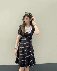 不支持退换/娃娃领时尚连衣裙显瘦法式风裙子1500392