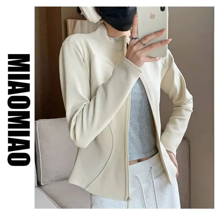 6093加绒时尚洋气遮肉显瘦瑜伽款新款上衣