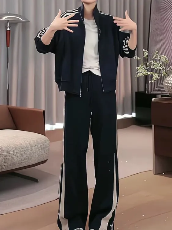 【小芳推荐】高个子定制运动套装2025女春秋款减龄外套窄版裤两件套