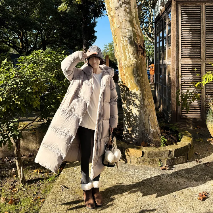 NorthMing fish「双生茉莉」清冷高级 简约腔调轻盈保暖长款鹅绒服