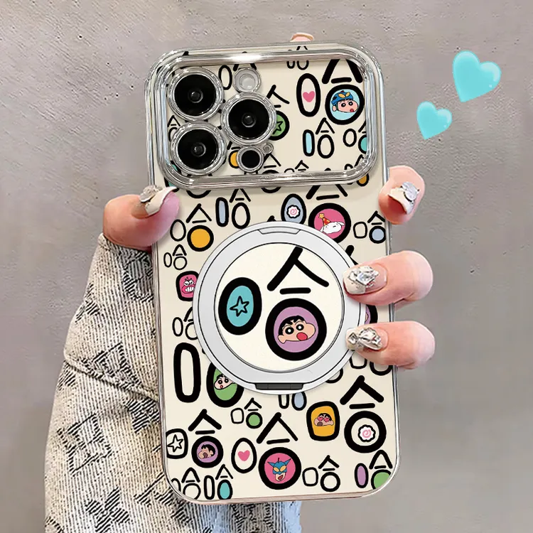 哈哈小新适用苹果15华为vivo/oppo小米iPhone16电镀大视窗手机壳