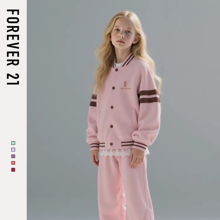Forever 21女童外套春秋款2025新款秋装女大童秋季衣服儿童棒球服